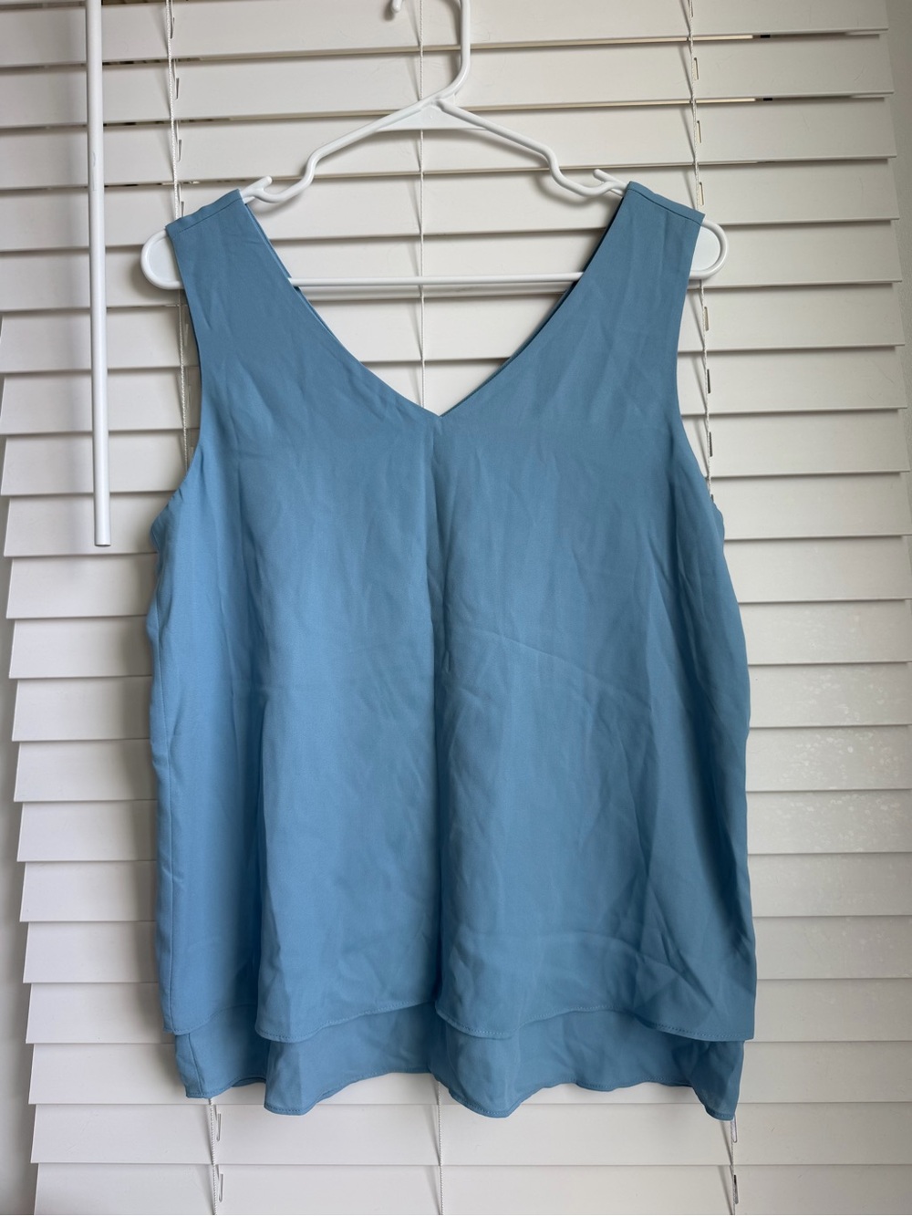 Ann Taylor Light Blue V-Neck Double-Layer Camisole